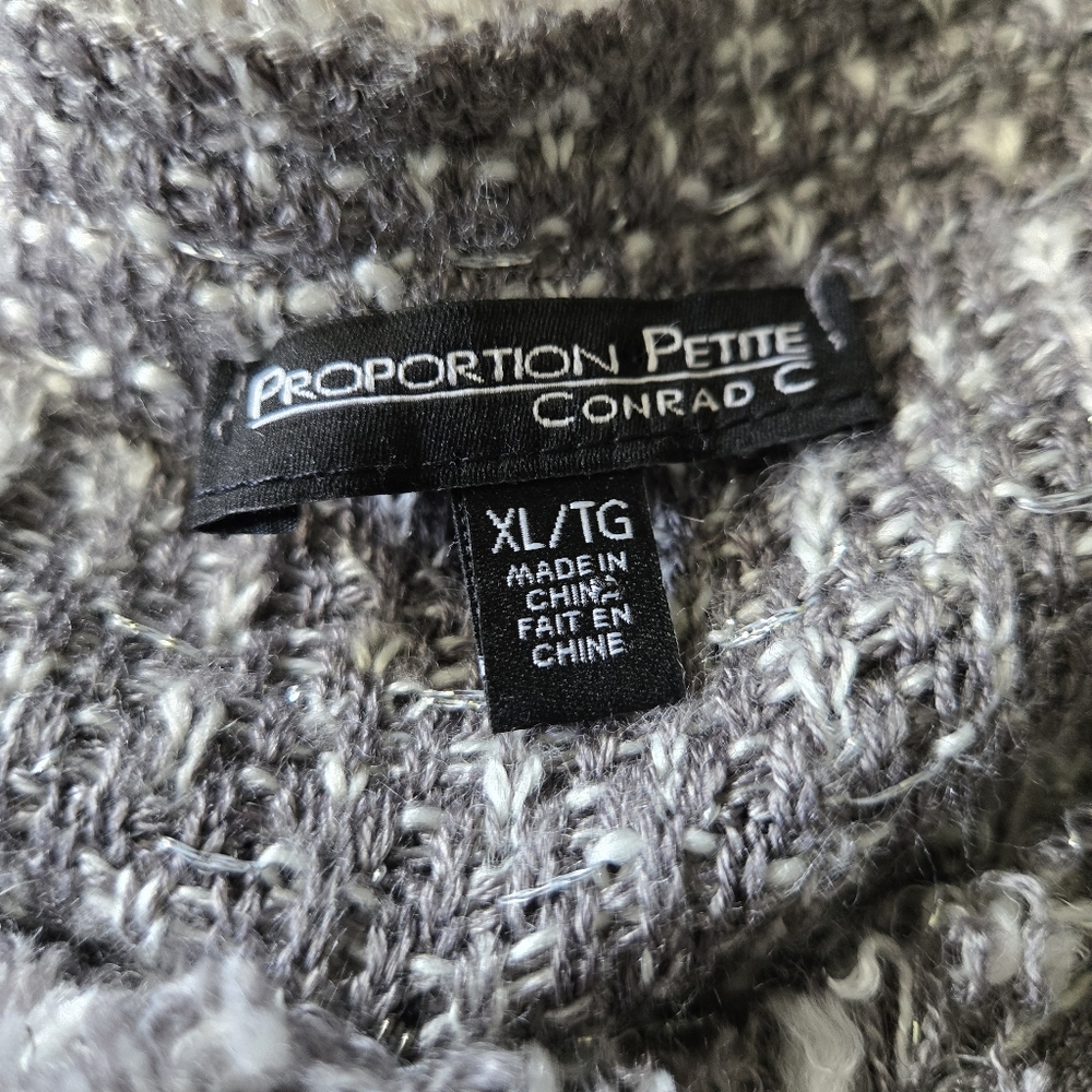 Proportion Petite Conrad C XL Tweed Knit Cardigan Bow Detail Preppy Classic Chic - Picture 3 of 9